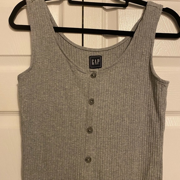 Gap gray dress size M buttons front down knit cardigan straight dress sleevelees - Picture 3 of 5